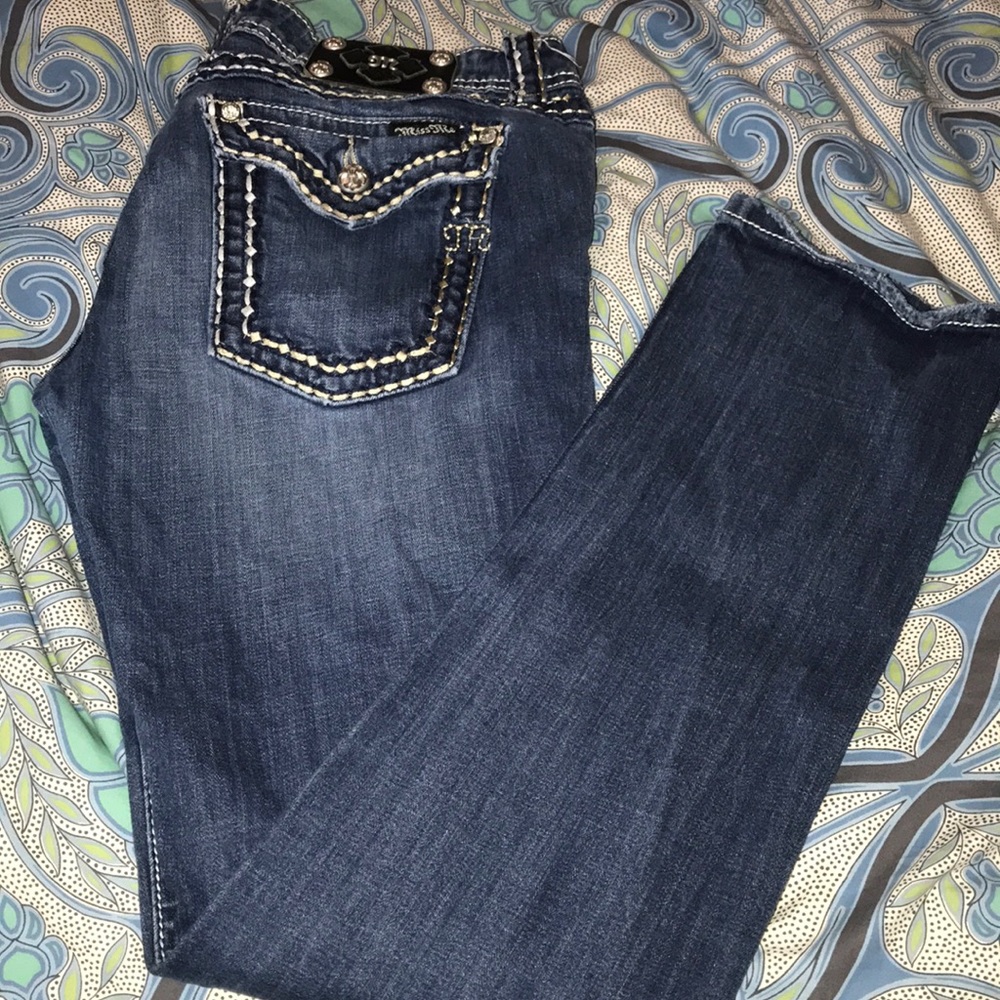 Miss Me Skinny Jeans with Metallic Stitching